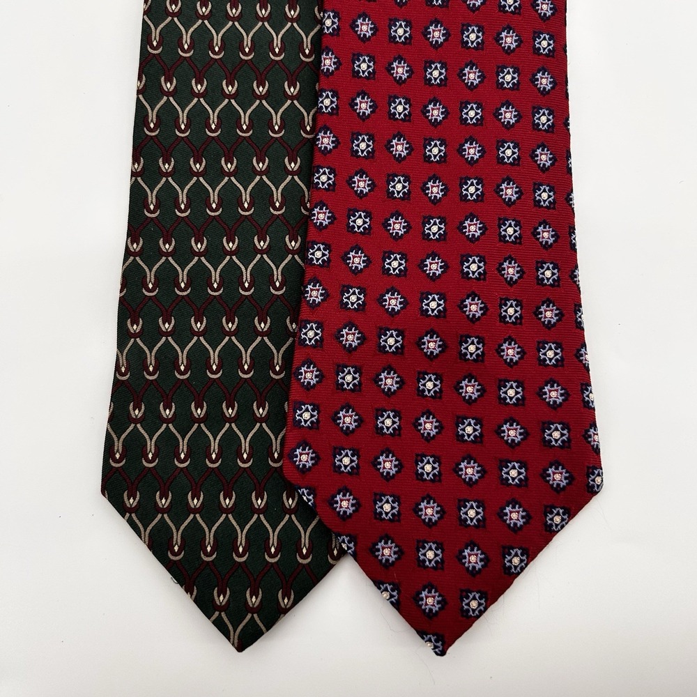 Jos A Bank Executive Collection Silk Necktie Lot‎ of 2 Designer Geometric